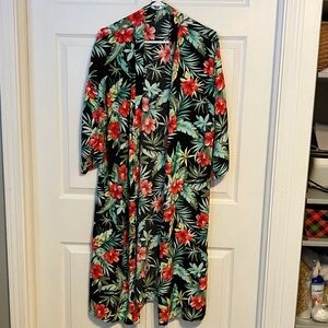 Floral Black Women's Robe